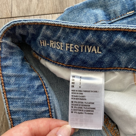 American Eagle Stretch Hi-Rise Festival Denim Shorts - Picture 3 of 4